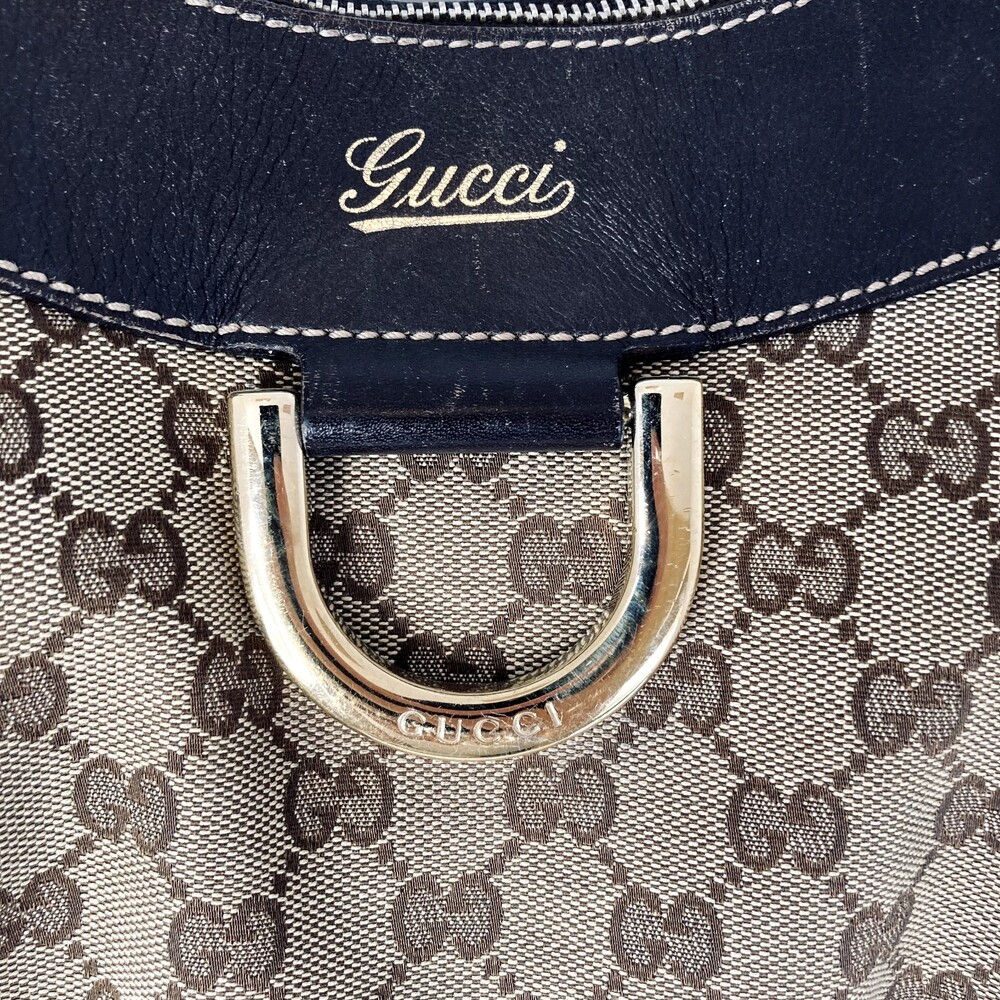 Authentic GUCCI Medium GG Monogram Tan Canvas Sukey Tote Handbag Purse - Picture 7 of 16